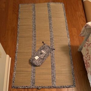 Floral Patterned cloth and bamboo Mat with bag